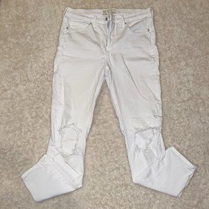 Free People White Distressed Jeans Size 30R